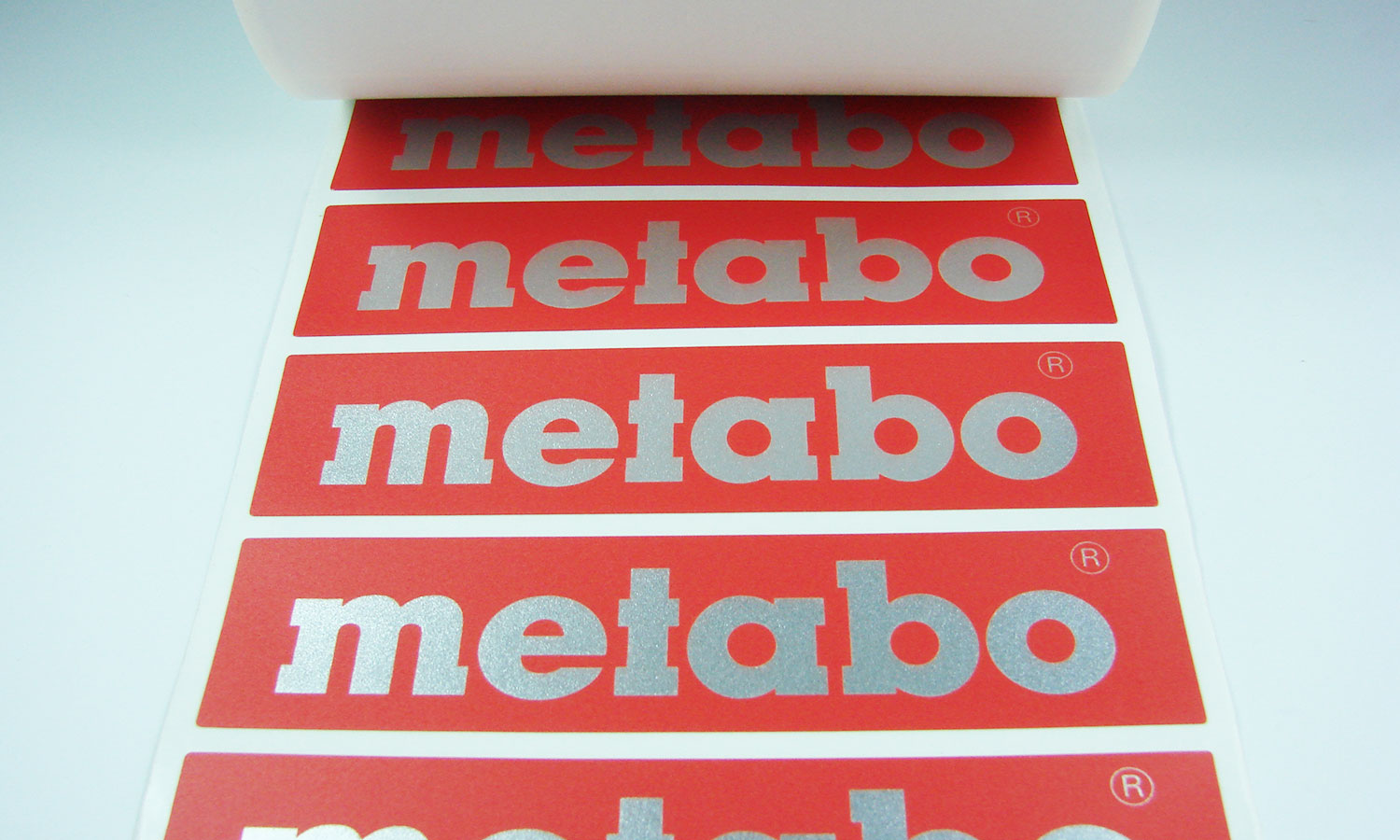 Industrie-Etikett mit Aufschrift "metabo"