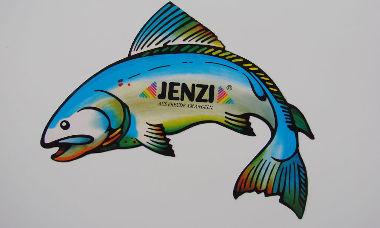 Werbeaufkleber in Form eines Fischs