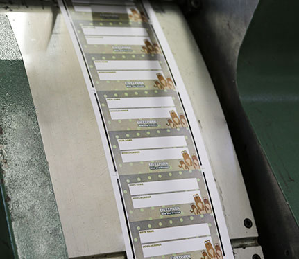 Druckmaschine produziert Etiketten